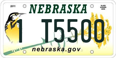 NE license plate 1T5500