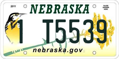NE license plate 1T5539