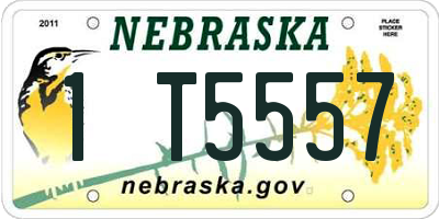 NE license plate 1T5557