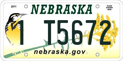 NE license plate 1T5672
