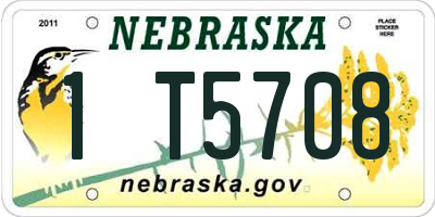 NE license plate 1T5708