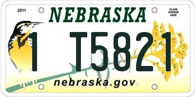 NE license plate 1T5821