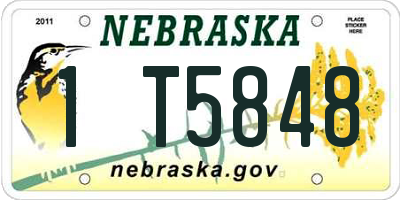 NE license plate 1T5848