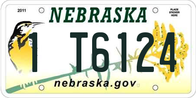 NE license plate 1T6124