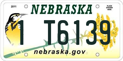 NE license plate 1T6139
