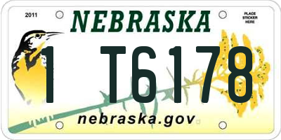NE license plate 1T6178