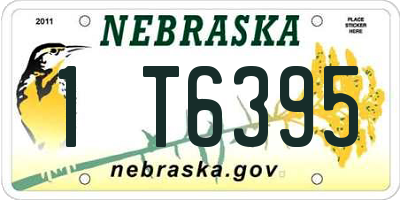 NE license plate 1T6395