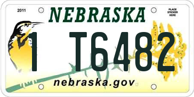 NE license plate 1T6482
