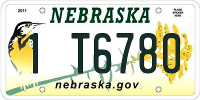 NE license plate 1T6780