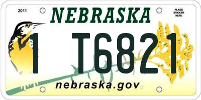 NE license plate 1T6821