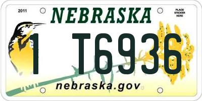 NE license plate 1T6936