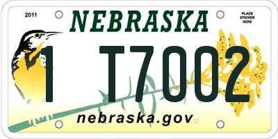 NE license plate 1T7002