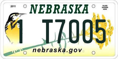 NE license plate 1T7005
