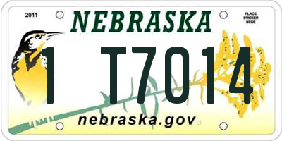 NE license plate 1T7014