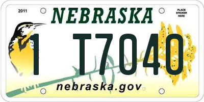 NE license plate 1T7040