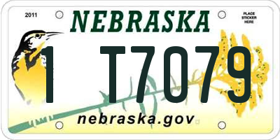 NE license plate 1T7079