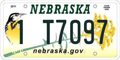 NE license plate 1T7097