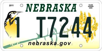 NE license plate 1T7244