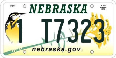 NE license plate 1T7323