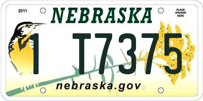 NE license plate 1T7375