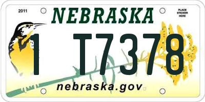 NE license plate 1T7378