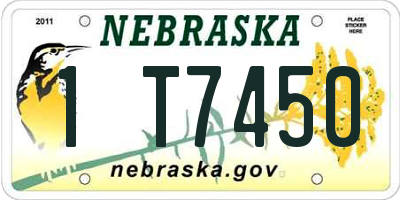NE license plate 1T7450
