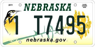 NE license plate 1T7495