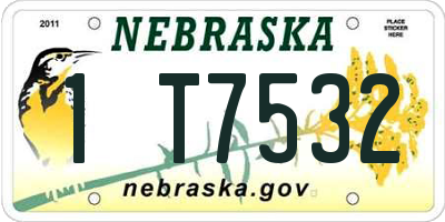 NE license plate 1T7532