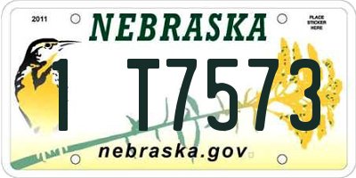 NE license plate 1T7573