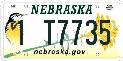 NE license plate 1T7735