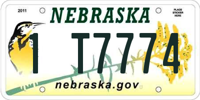 NE license plate 1T7774