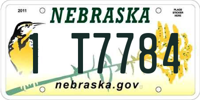 NE license plate 1T7784