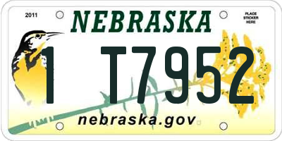 NE license plate 1T7952