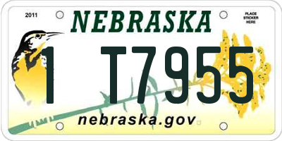 NE license plate 1T7955