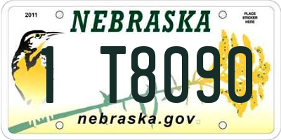 NE license plate 1T8090