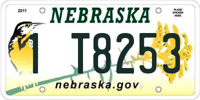 NE license plate 1T8253