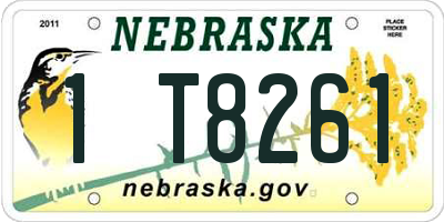 NE license plate 1T8261