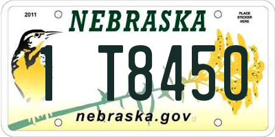 NE license plate 1T8450