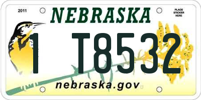 NE license plate 1T8532