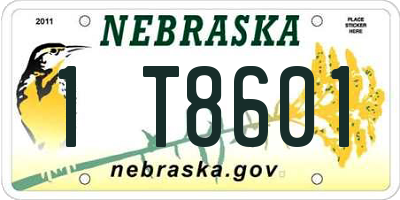 NE license plate 1T8601
