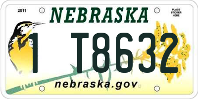 NE license plate 1T8632