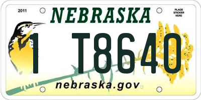 NE license plate 1T8640