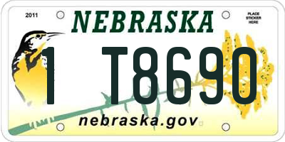 NE license plate 1T8690