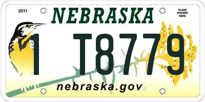 NE license plate 1T8779