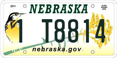 NE license plate 1T8814