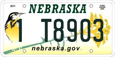 NE license plate 1T8903