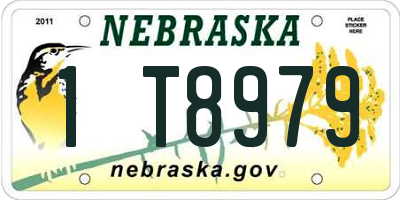 NE license plate 1T8979