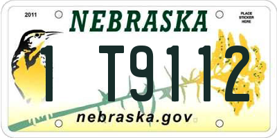 NE license plate 1T9112