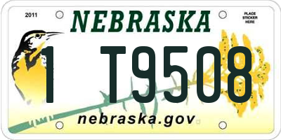 NE license plate 1T9508