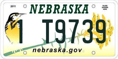 NE license plate 1T9739